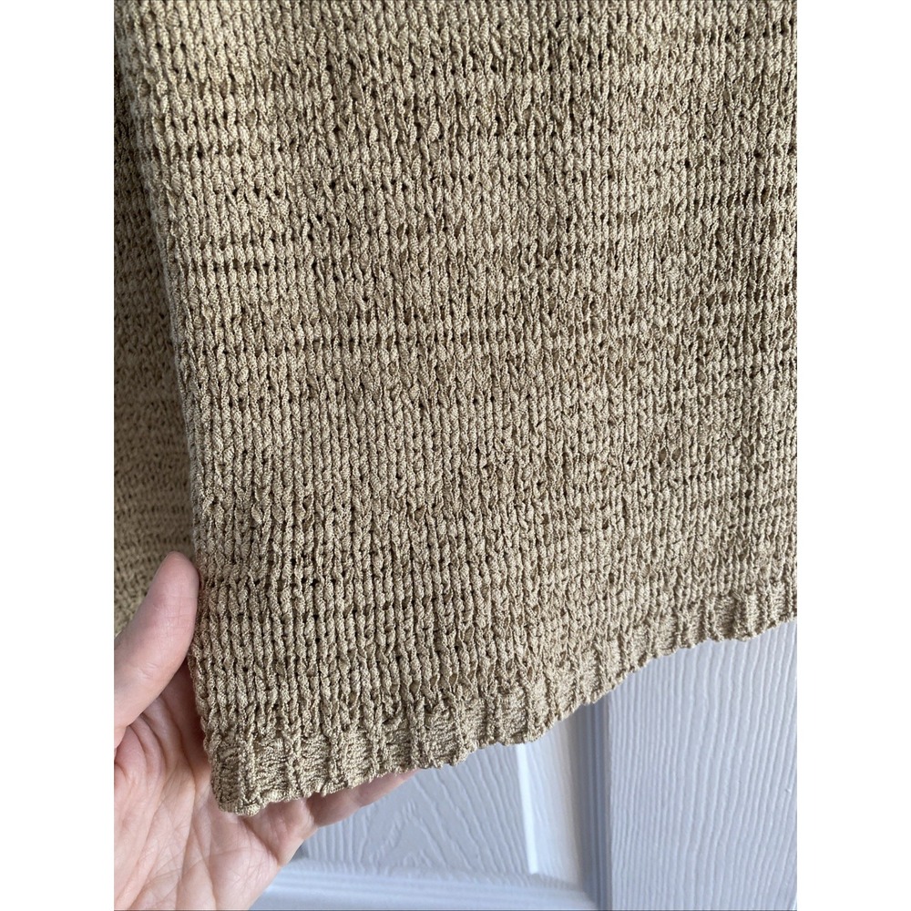 Chicos Design‎ 2 Womens Large Tan Knit Silk Blend Sweater - Picture 5 of 6